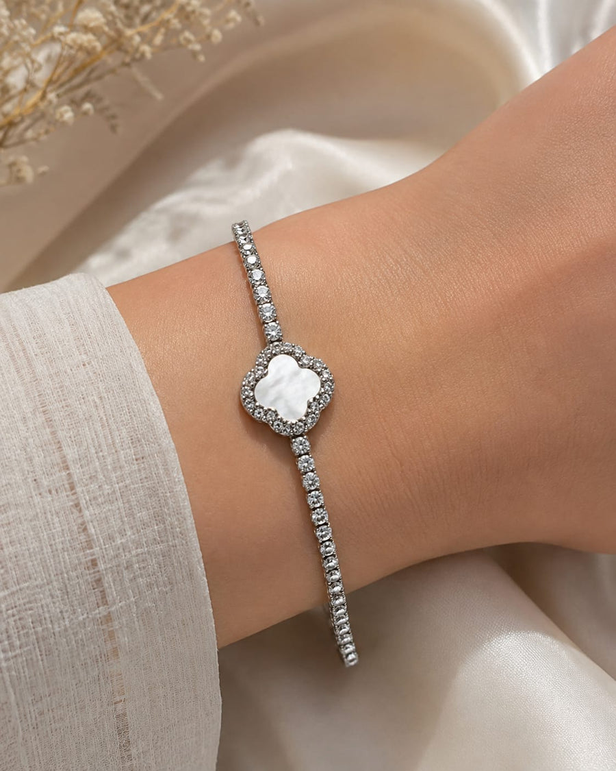 Silver Crystal Circle Bracelet