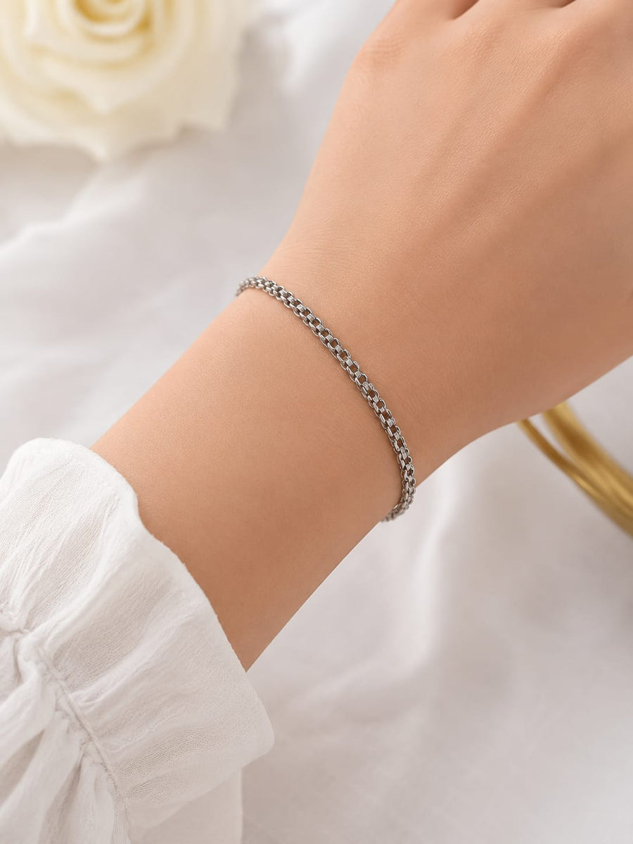 Silver Clover Crystal Bracelet