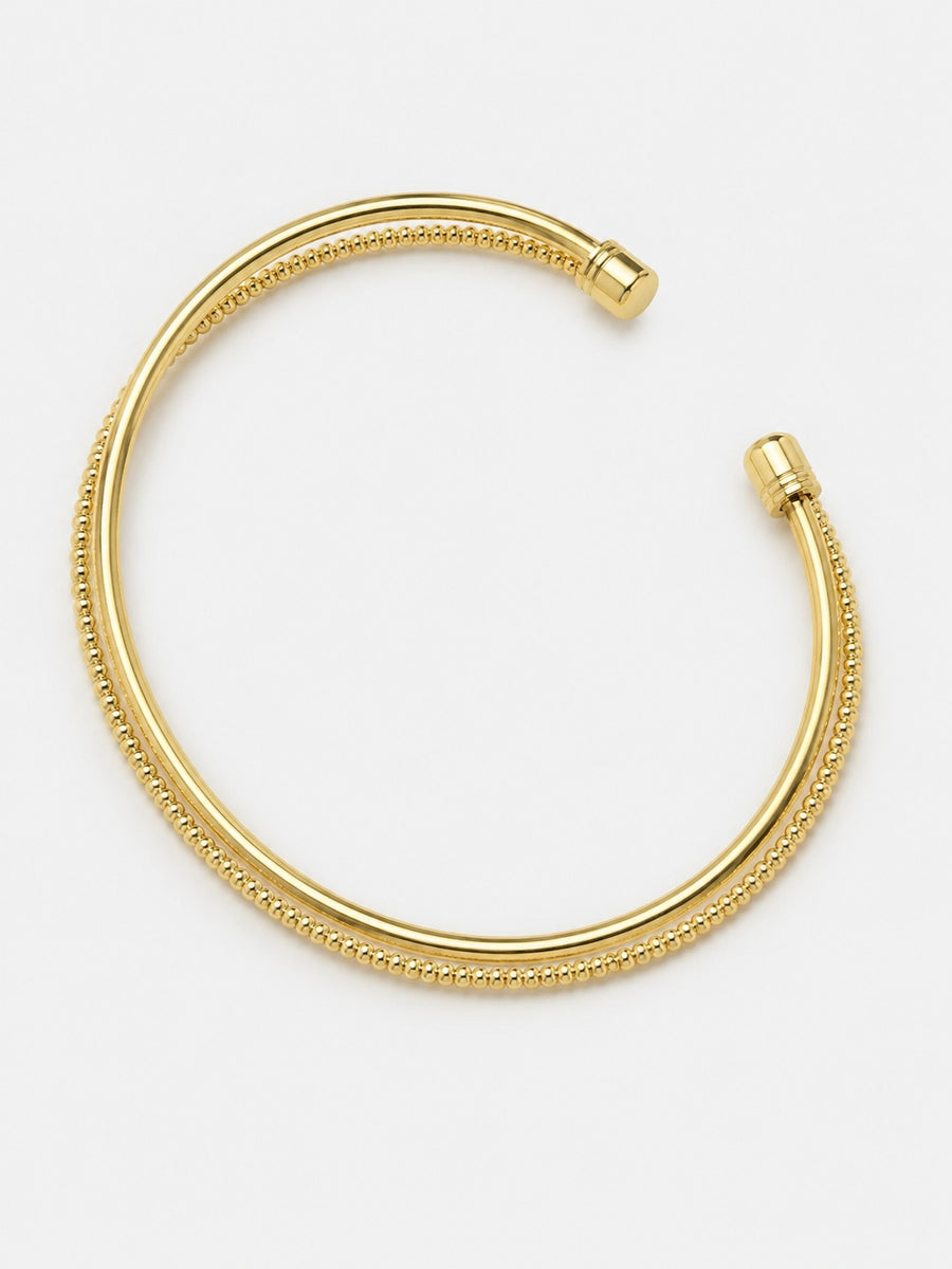 Elegant Gold Double-Layer Cuff Bracelet