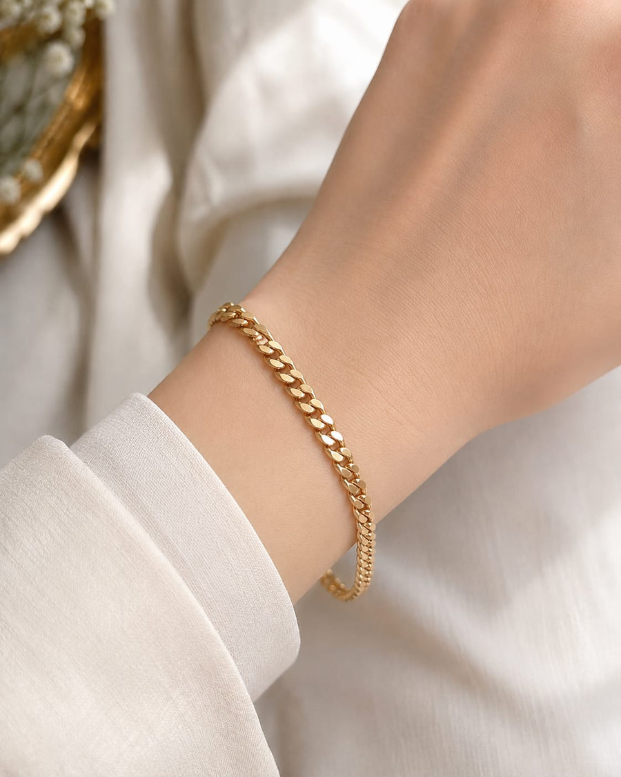 Double Chain White Enamel Bracelet
