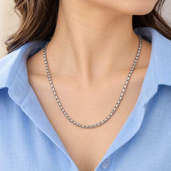 Silver Minimalist Classic Chain Necklace – necklace for women by MM Royal Pakistan