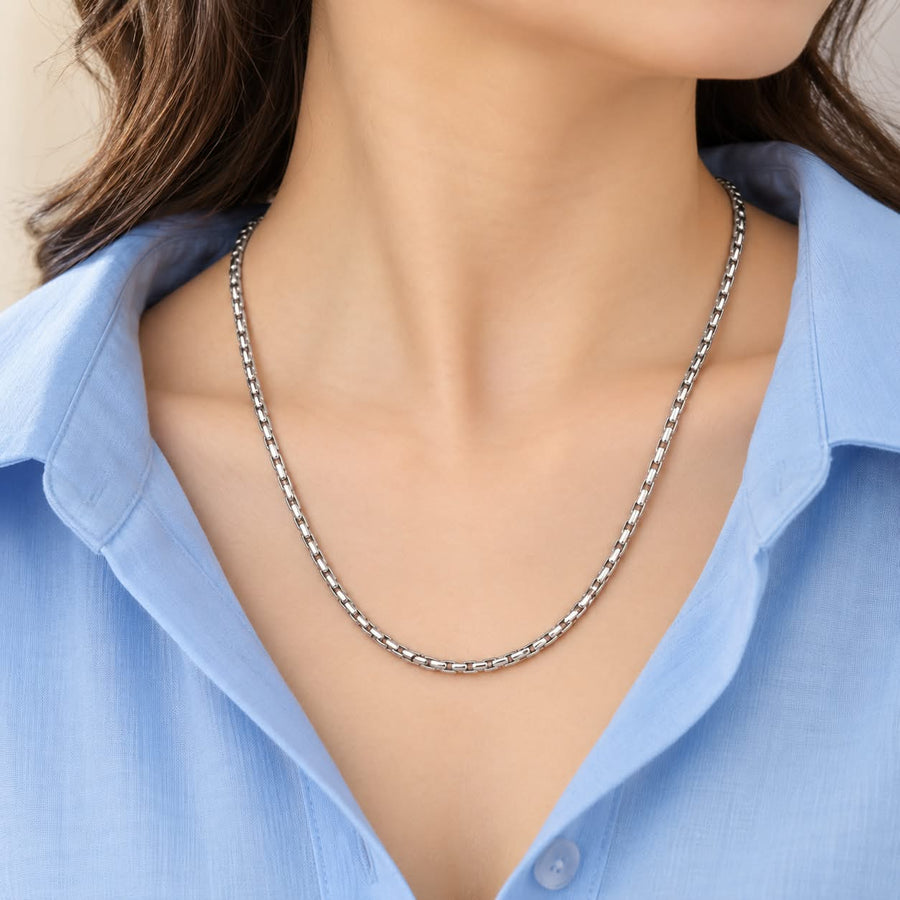 Silver Minimalist Classic Chain Necklace – necklace for women by MM Royal Pakistan