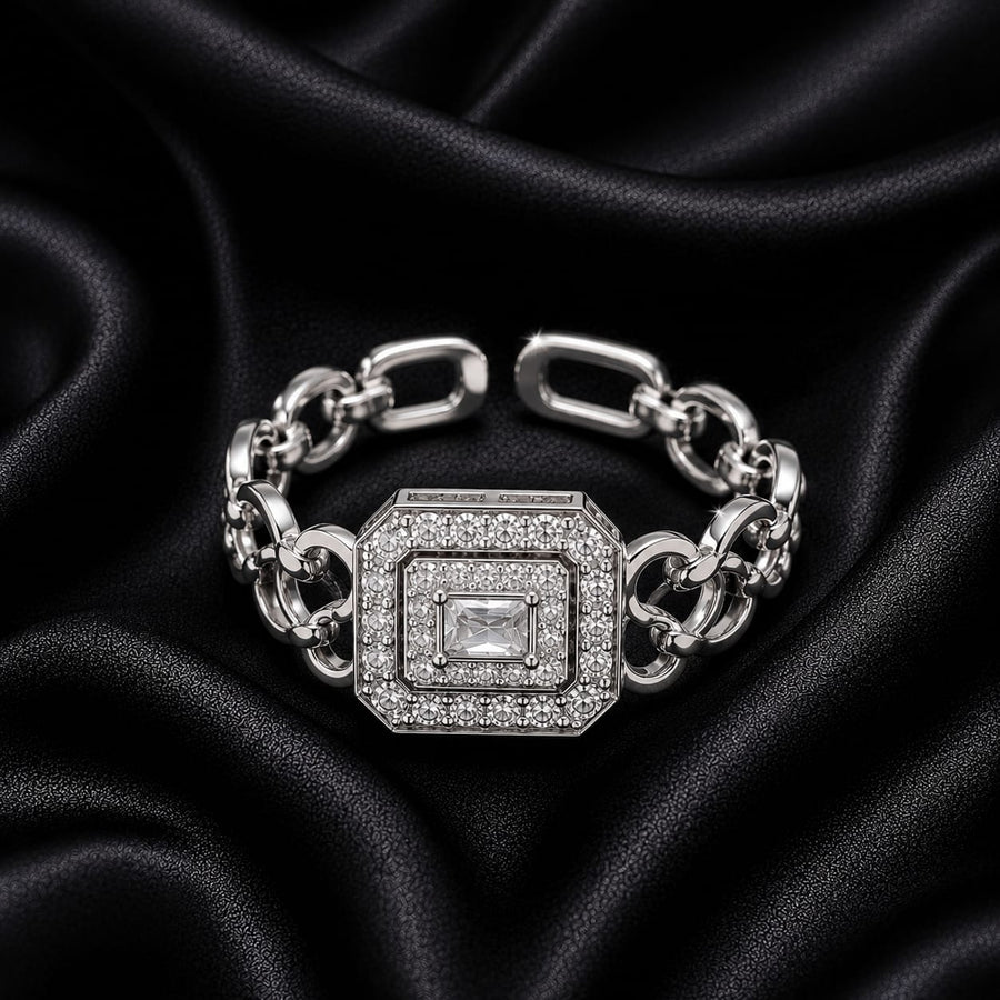 Silver Chain Link Statement Ring