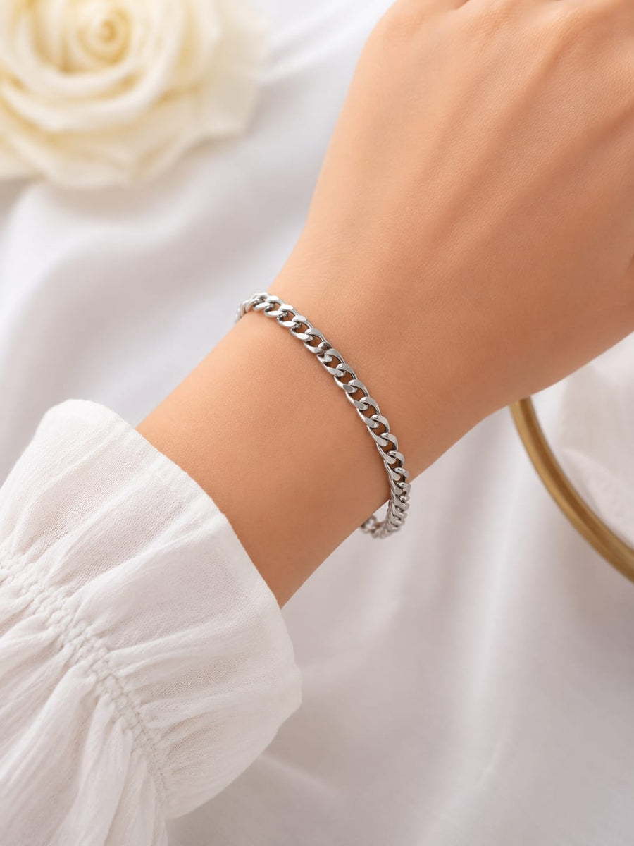 Silver Delicate Double Chain Bracelet