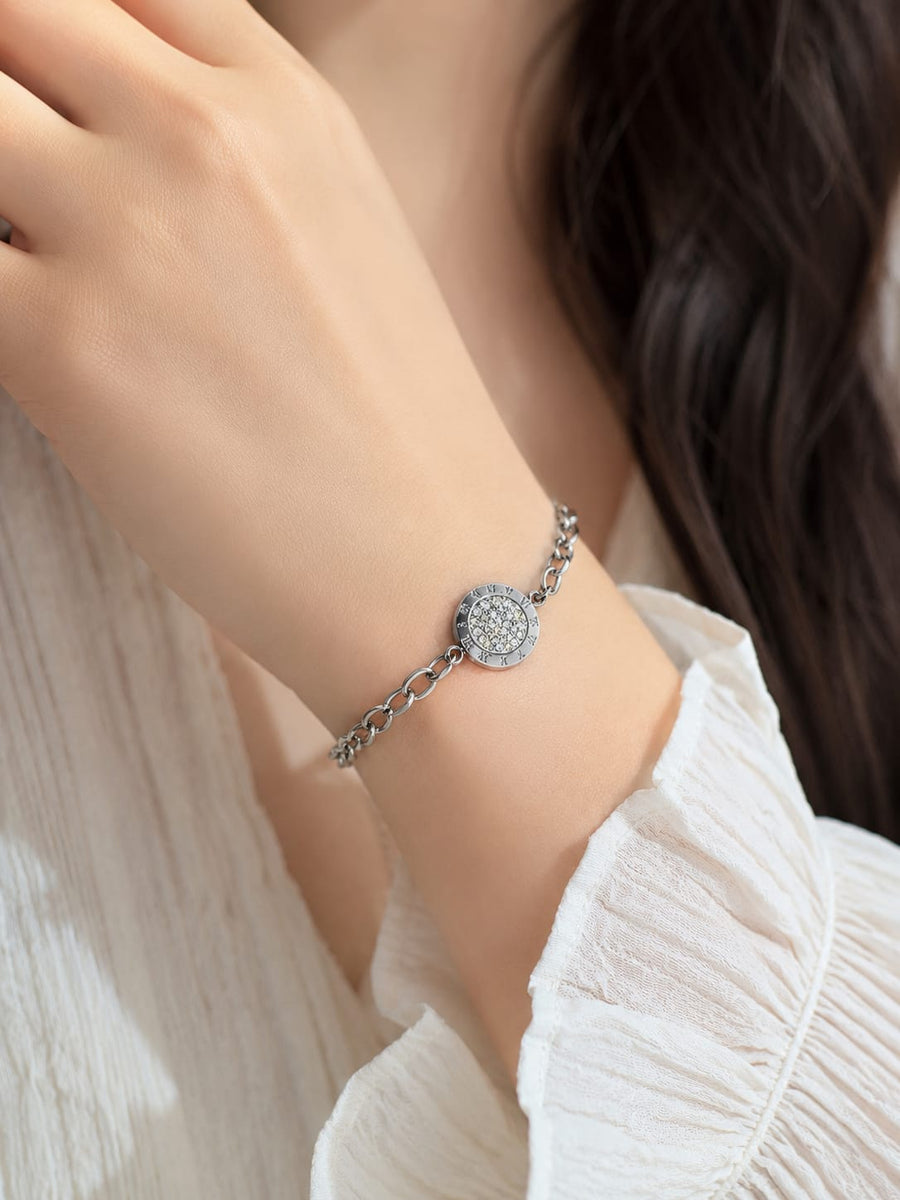 Heart Pearl & Crystal Chain Bracelet
