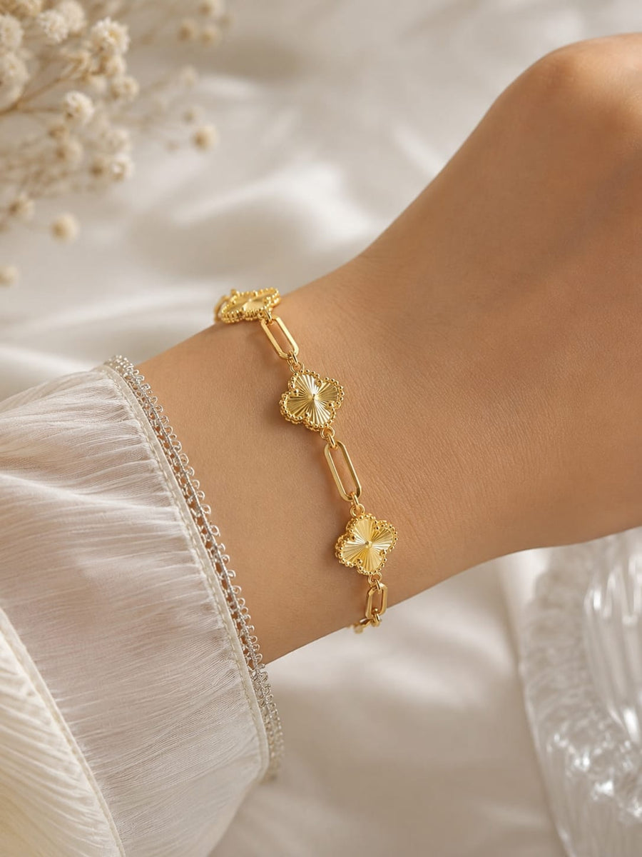 Floral Gold Charm Bracelet