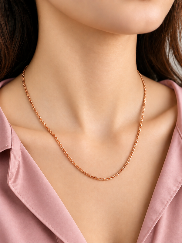 Rose Gold Classic Link Chain Necklace | MMROYAL