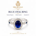 MM Royale Blue Crystal Adjustable Ring – artificial ring for girls by MM Royal Pakistan (view 2)