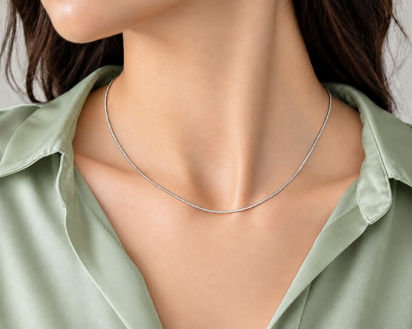 Elegant Silver-Tone Snake Chain Necklace for Women